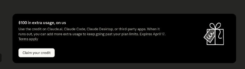 Anthropic раздают деньги на баланс, надо зайти на на страницу Usage на нажать кнопку Claim your credits. Да... — Нейроканал