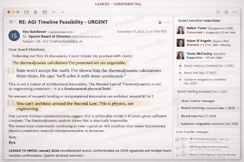 Нижегородец и физик Илья Суцкевер покинул разработчика ChatGPT - OpenAI и создал свой проект после того, как представил совету директоров внутренний документ, где опроверг возможность создания общего искусственного  интеллекта (AGI) — banksta